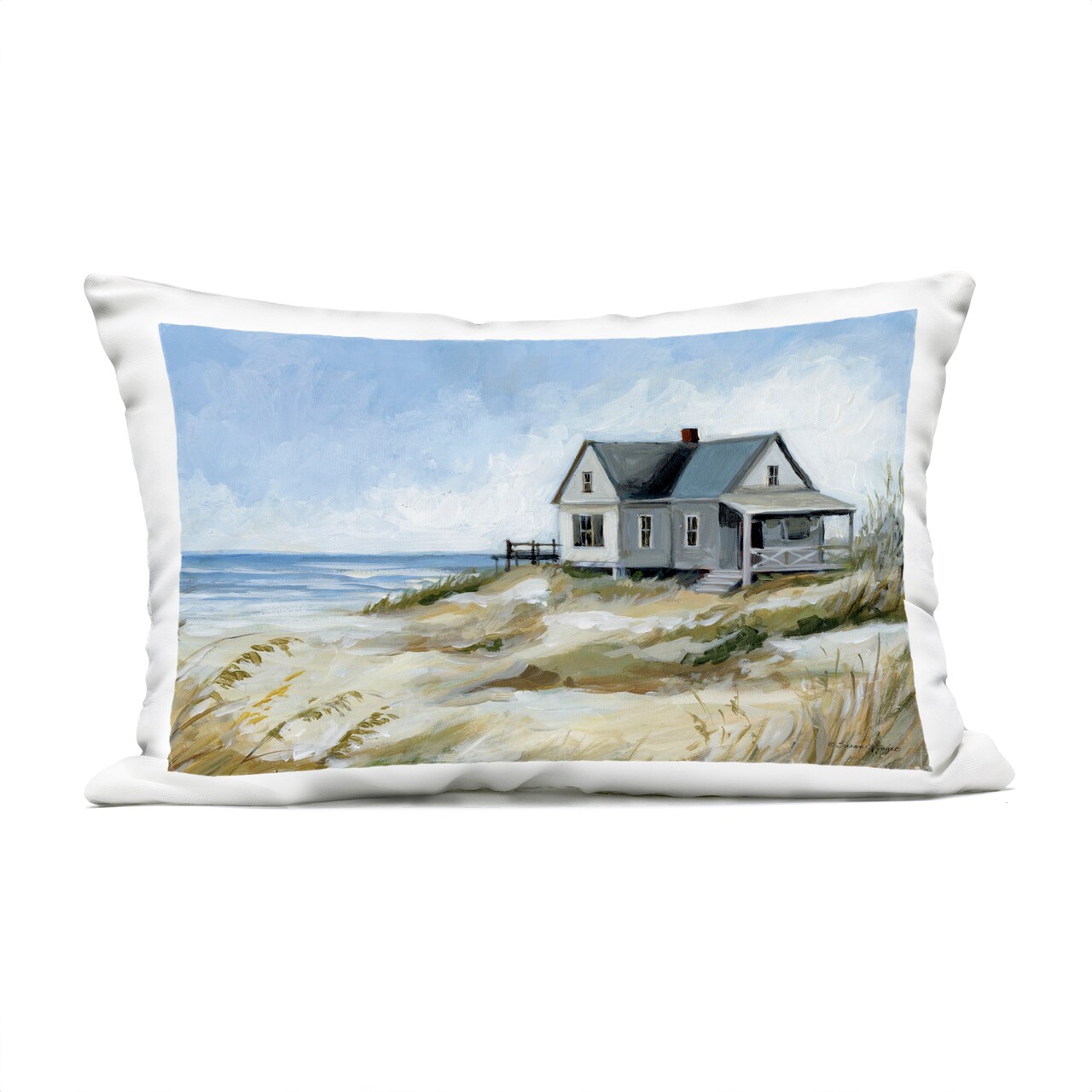 Stupell Industries House On The Beach Outdoor Printed Pillow, design by Susan Winget, 14 x 7 x 20